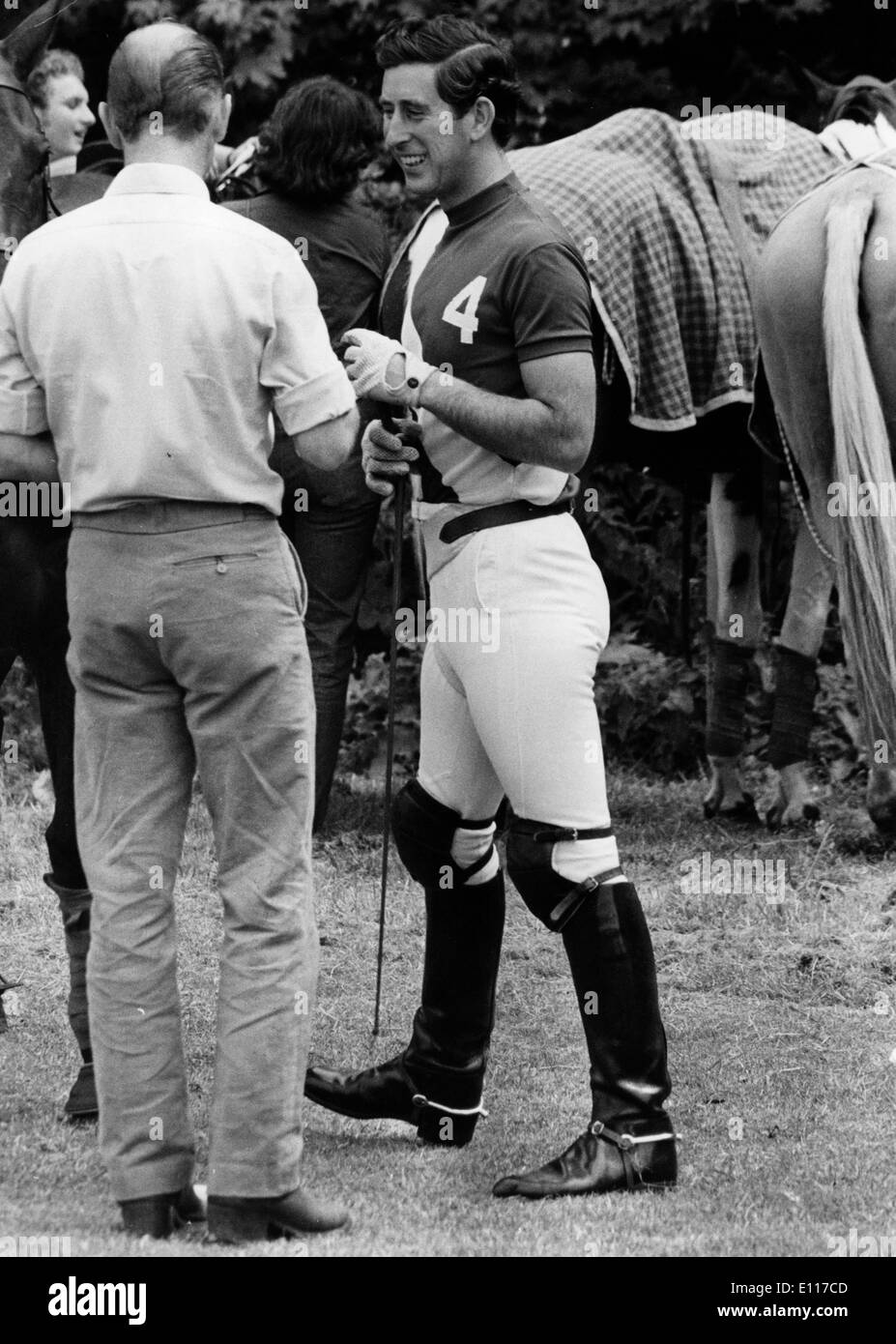Prince Charles chats after polo match Stock Photo