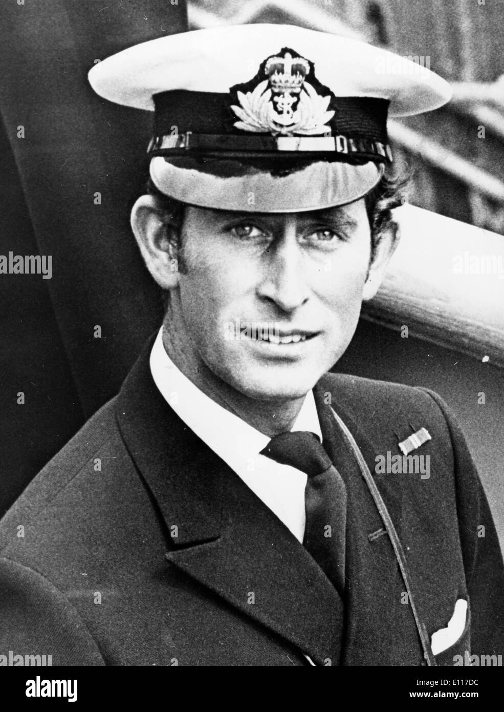 Prince Charles navigates the frigate Jupiter Stock Photo