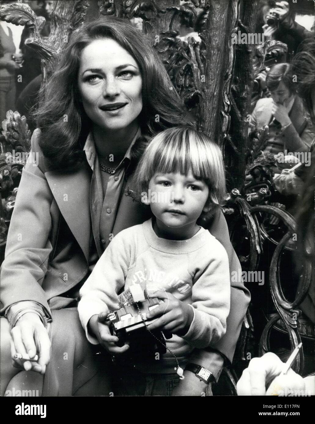 Mar. 03, 1976 - Charlotte Rampling is quitting films for a year to have a baby: Actress Charlotte Rampling returned to London yesterday - and immediately announced a year off from filming. 30-year-old Charlotte, whose latest picture ''Farewell My Lovely'' is another box office success, already has a 3-year-old son Barnany, but, says Charlotte ''I dont like the idea of an only child, I want a bigger family''. Her husband Bryan Southcombn, who is also her business adviser, agrees. Photo shows actress Charlotte Rampling and her 3-year-old son, Barnaby, pictured at the Dorchester Hotel in London. Stock Photo