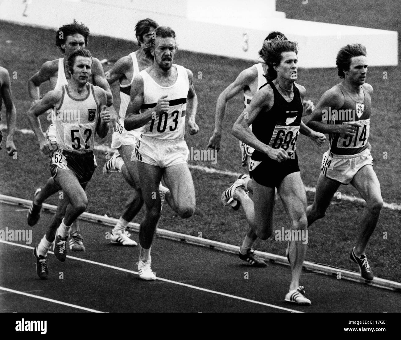 Mar 08, 1976; Montreal, Canada; Winner of the 1500 meter dash JOHN WALKER at the Olympic Games 1976 in Montreal.. Stock Photo