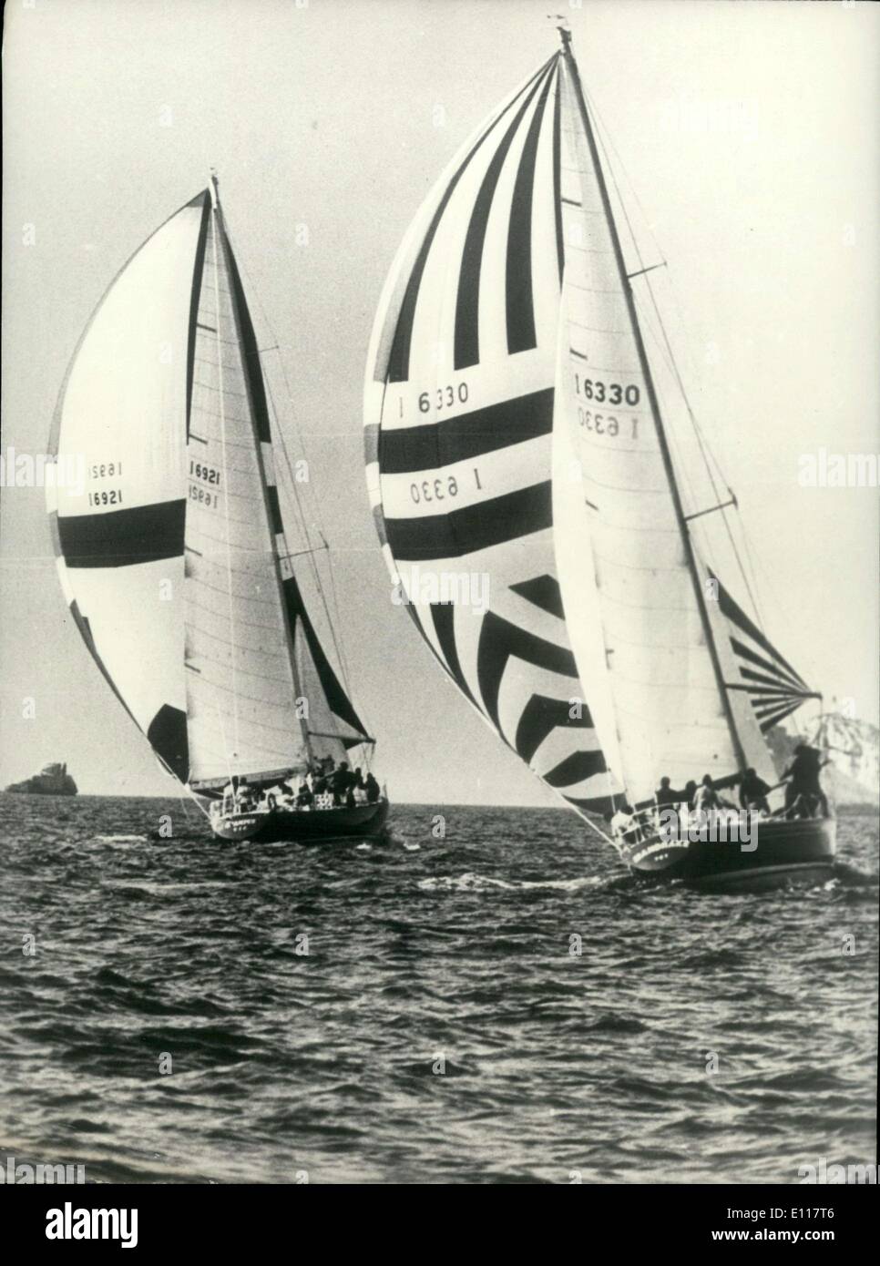 Mar. 31, 1976 - ''Grampus'' and Andy McGowan's ''Mandrake in Nautical Race Stock Photo