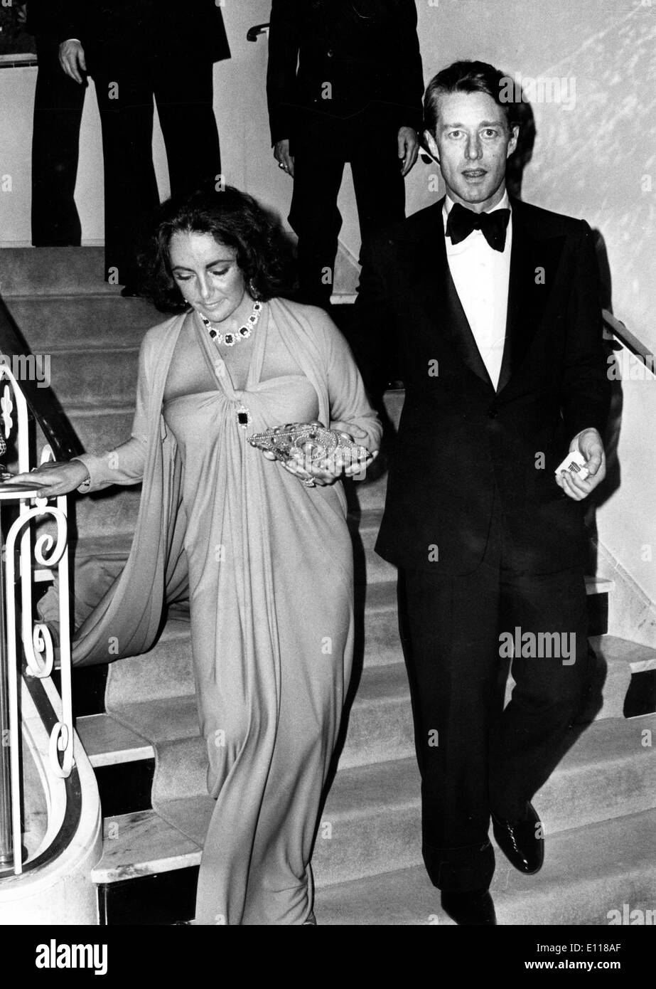 Actress Elizabeth Taylor and Roy Halston at party Stock Photo
