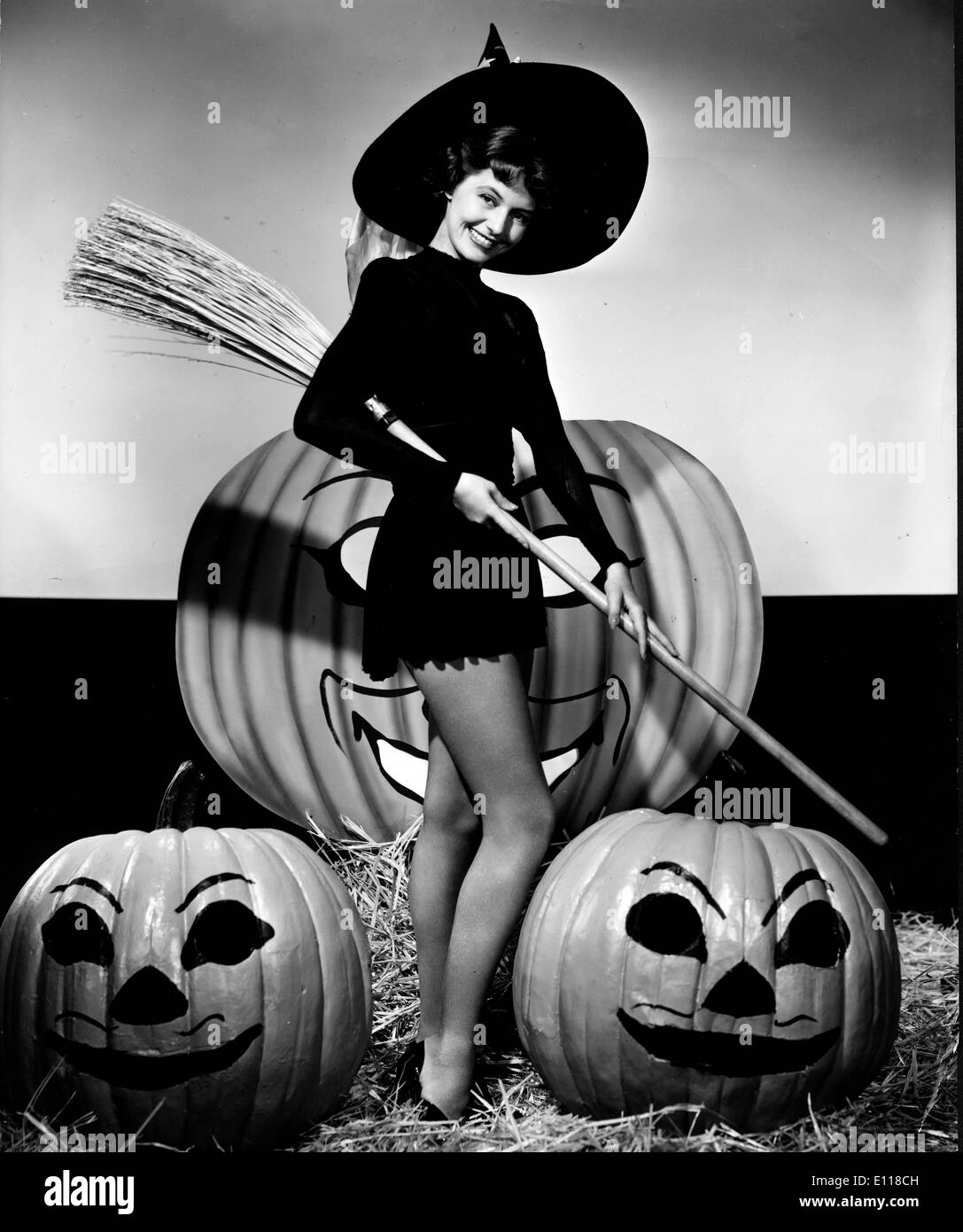 Portrait of actress Cyd Charisse as a witch Stock Photo