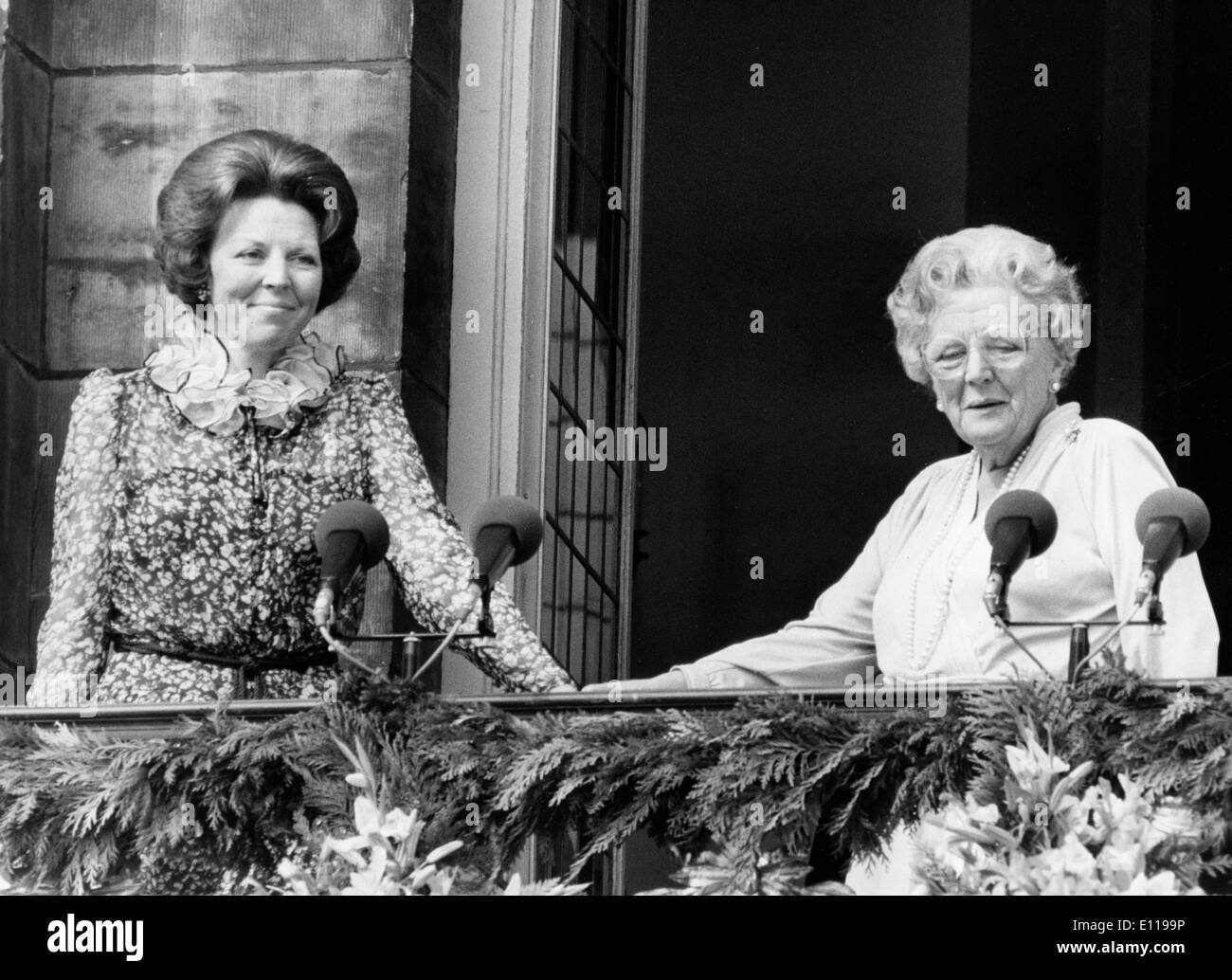 Princess Beatrix with mother Queen Juliana Stock Photo