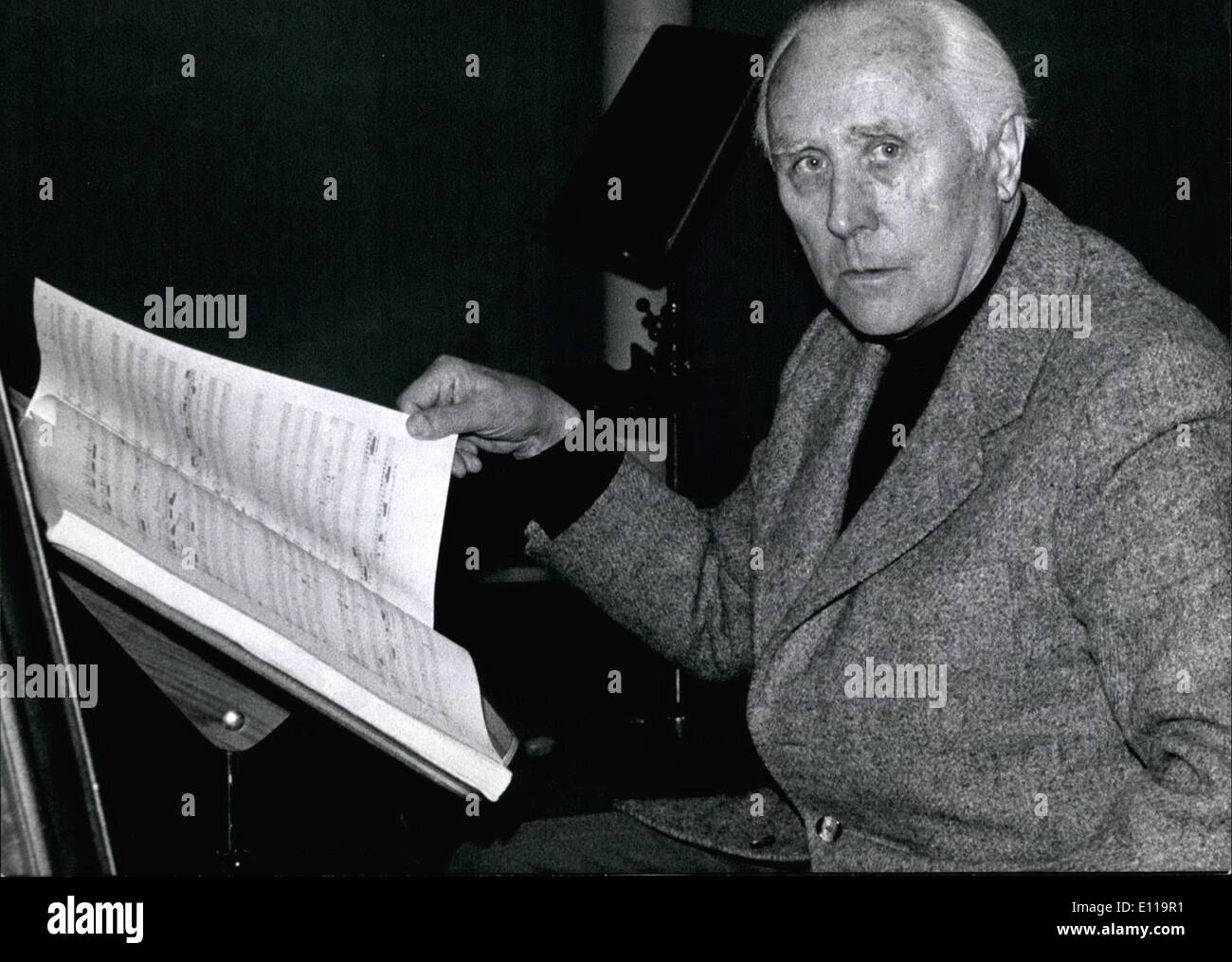 May 05, 1976 - 75th Birthday of composer Werner Egk: On May 17th 1976, the German composer and conductor Werner Egk will become Stock Photo