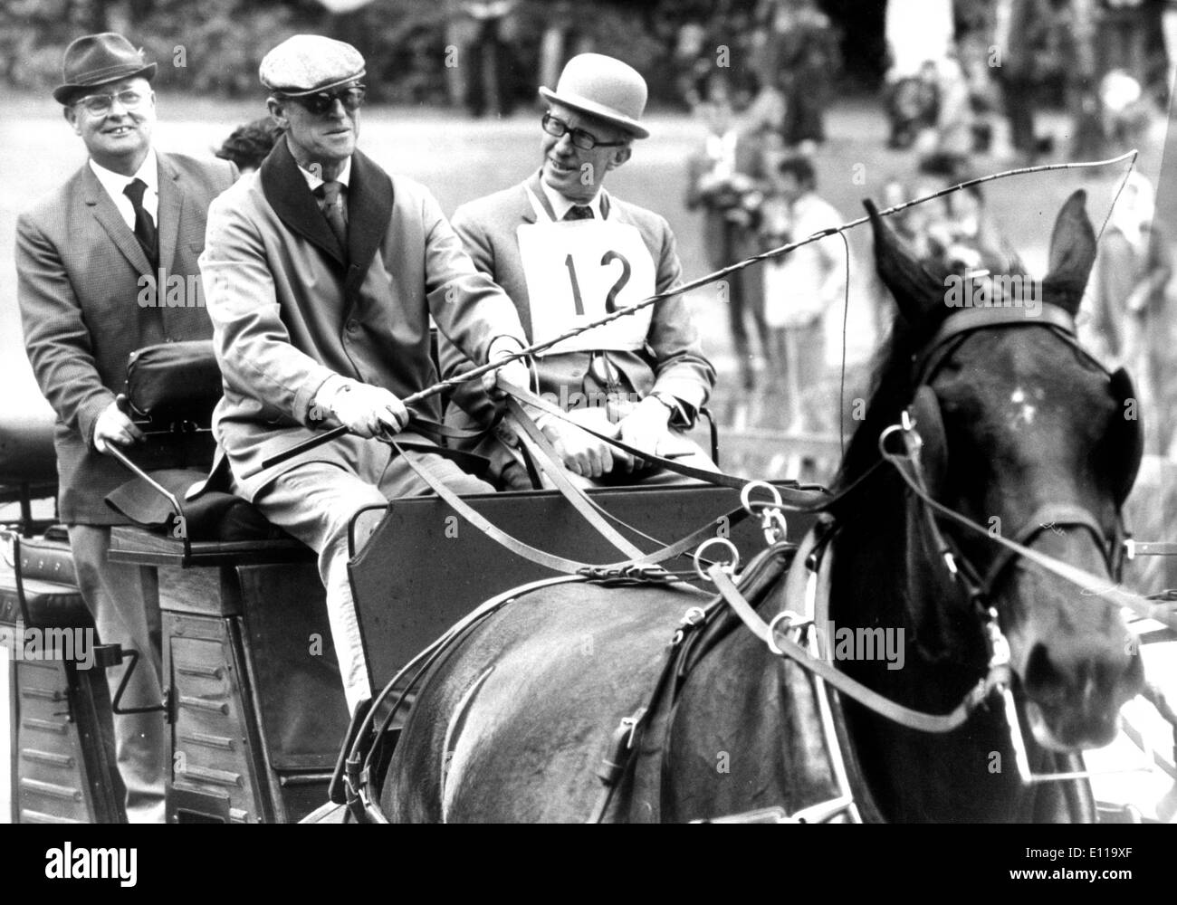Prince Philip in horse race at royal horse show Stock Photo