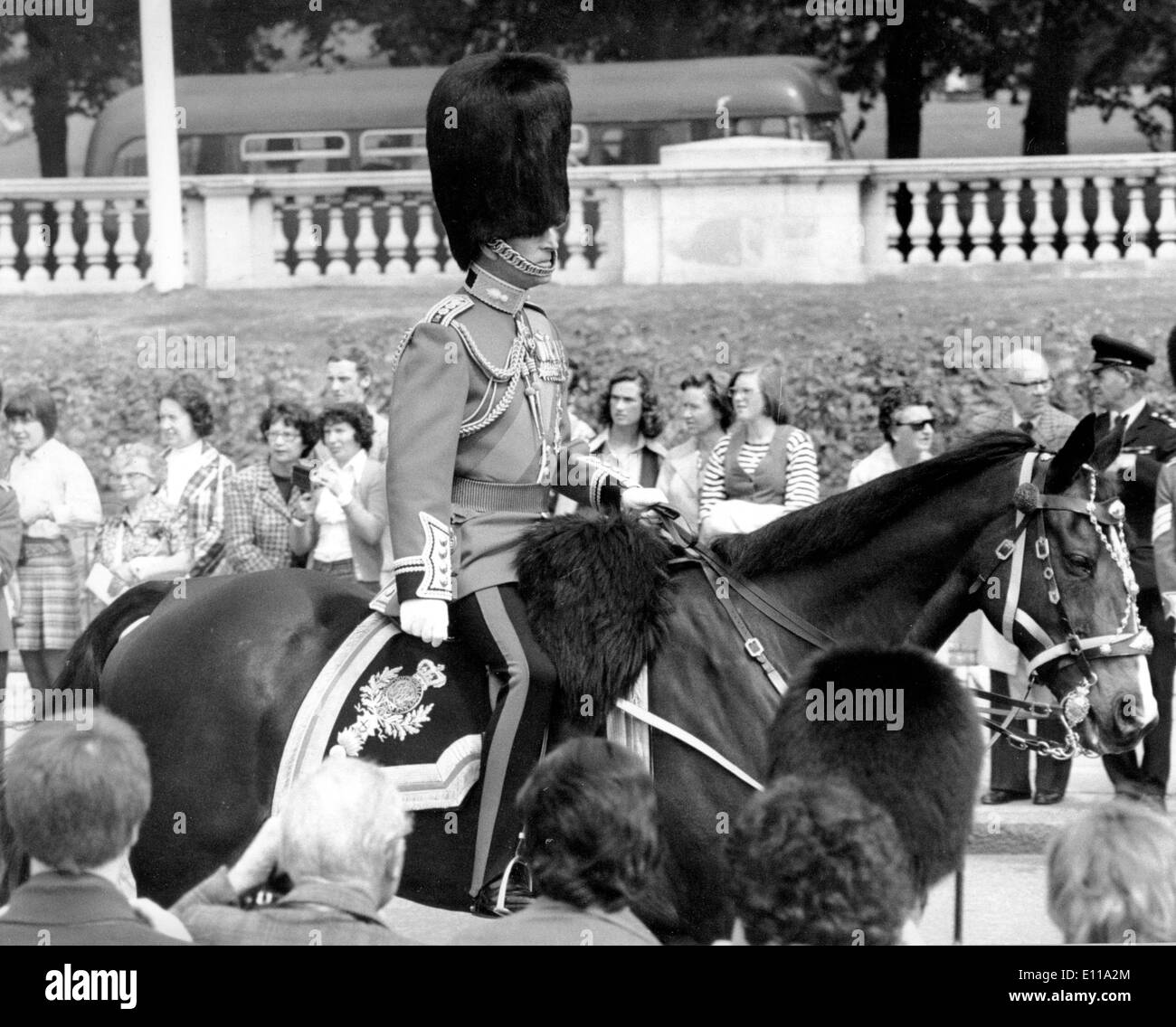 Prince Philip in horse guards parade Stock Photo