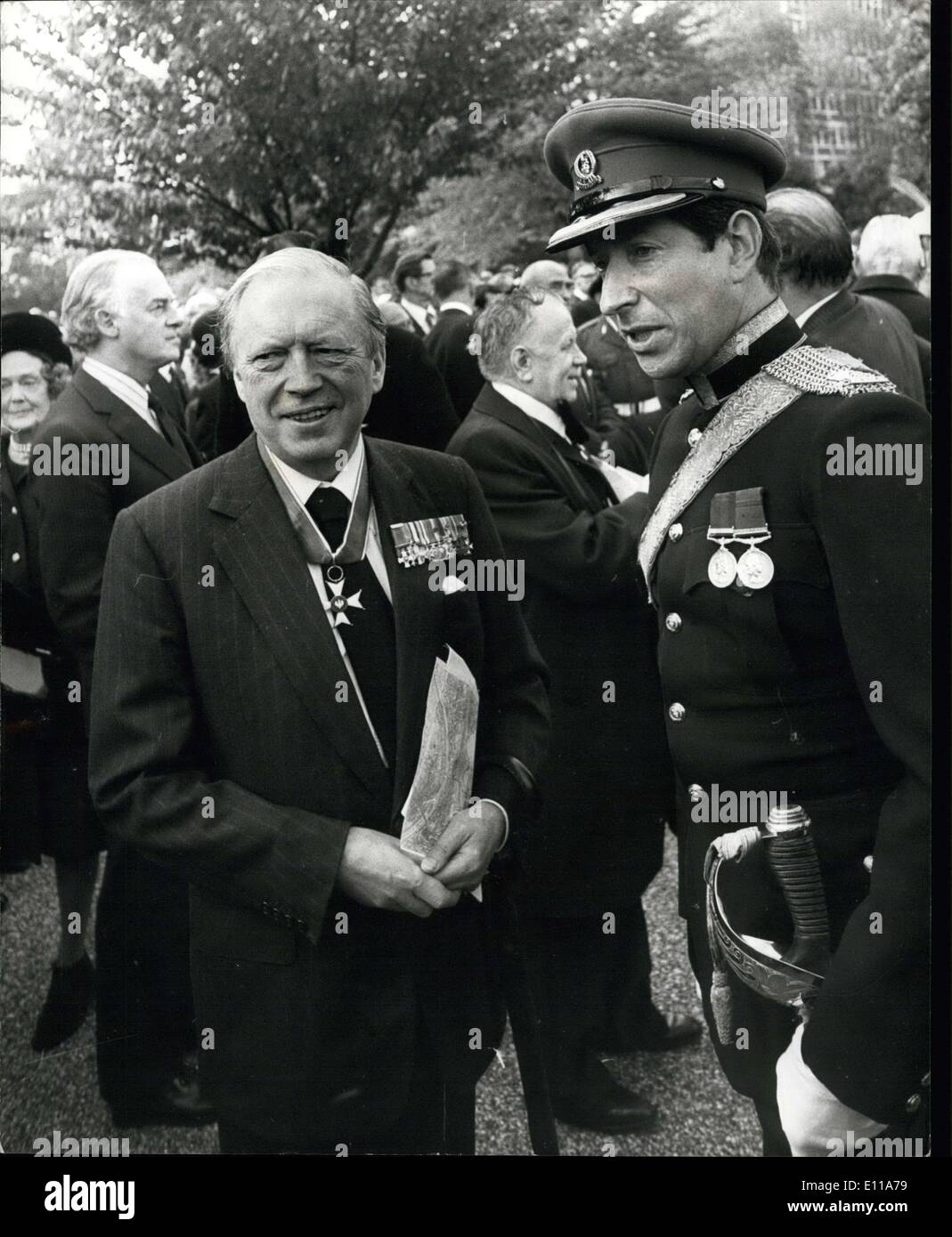 Sep. 18, 1976 - Ceremonial Unveiling Of The Katyn Memorial In London At Which The Government Refused To Be Represented: Thousands of Poles from Britain and abroad were present today at the ceremonial unveiling of the Katyn Memorial, at Kensington Cemetery, Gunnersbury, Hounslow., London. The memorial commemorates the massacre of 14,471 Polish officers and men by the Russians in the Katyn Forest in 1940. The massacre has always been denied by the Russians who blame the Nazis Stock Photo