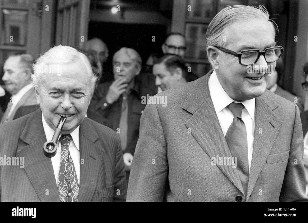 Prime Minister James Callaghan with Harold Wilson Stock Photo