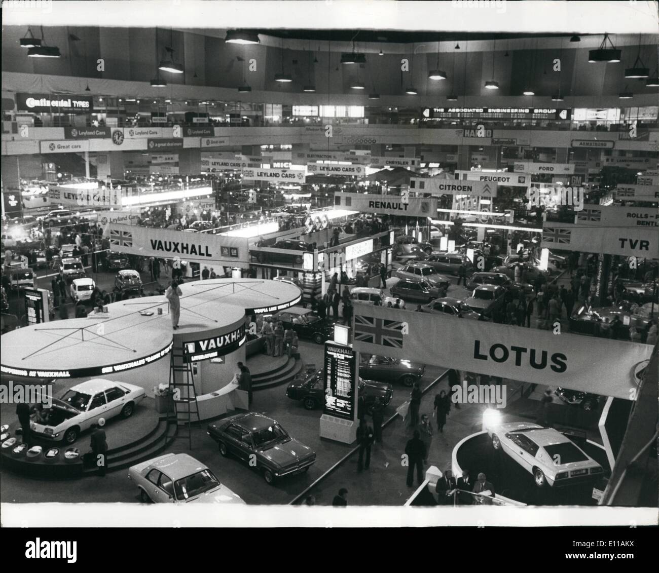 Oct. 10, 1976 - A Preview Of The International Motor Show Which Opens At Earls Court Tomorrow. Photo Shows: A general view of some of the cars which will be on show to the public at Earls Court tomorrow. Stock Photo