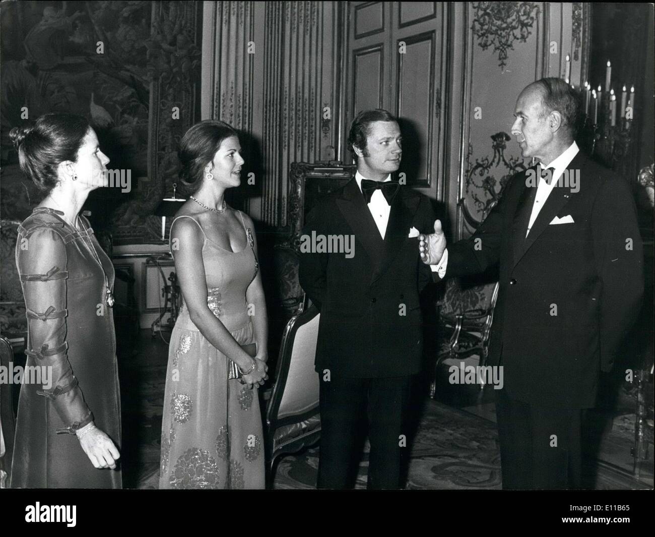 Nov. 10, 1976 - The King and Queen of Sweden attended a dinner held in their honor at the Elysee Palace in Paris. : Stock Photo
