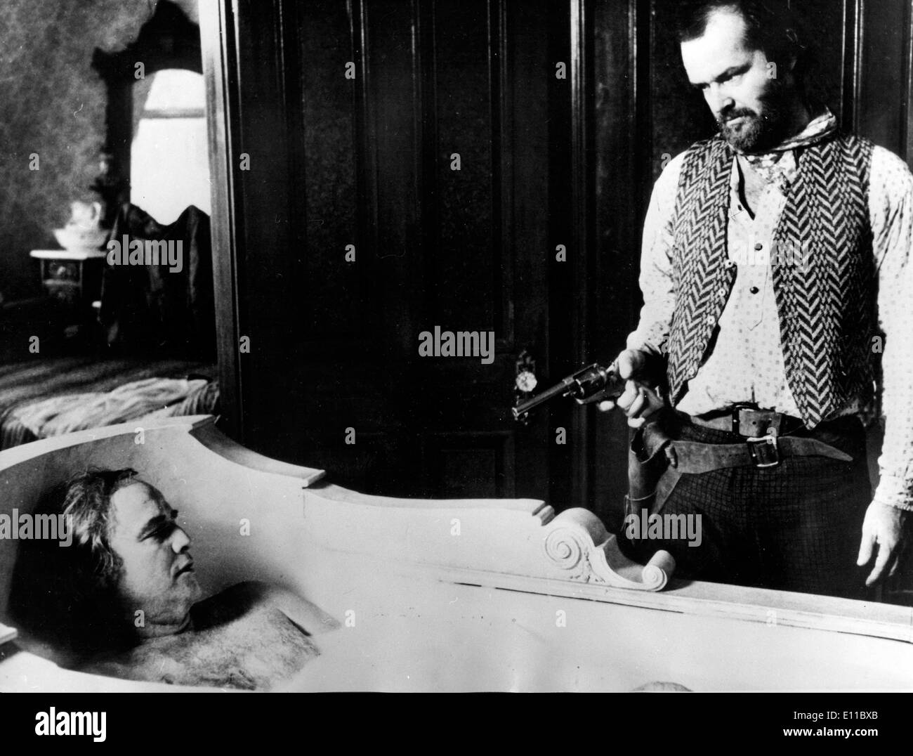 Marlon Brando and Jack Nicholson in film scene Stock Photo