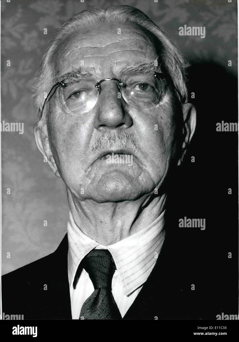 Jan. 01, 1977 - 100TH BIRTHDAY OF HJALMAR SCHACHT Hundred years ago, the German politician and financial expert HJARMAR SCHACHT Stock Photo