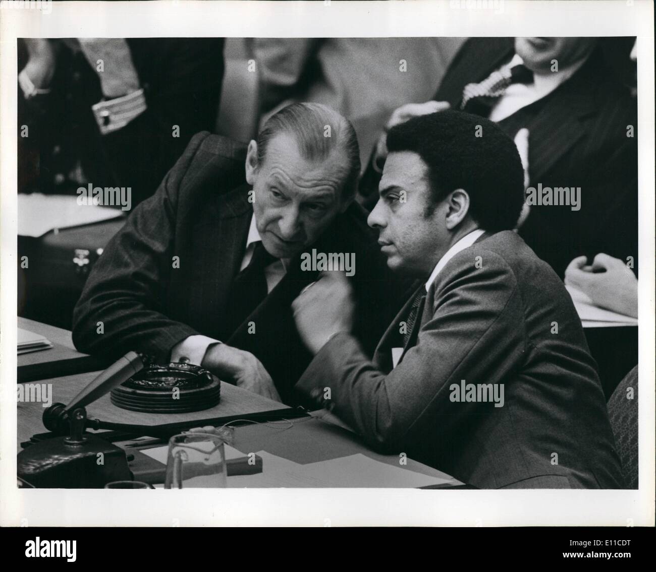 Mar. 03, 1977 - VN Security Council March 24,1977, Kent Wardheim- Andrew Young. ESS Stock Photo
