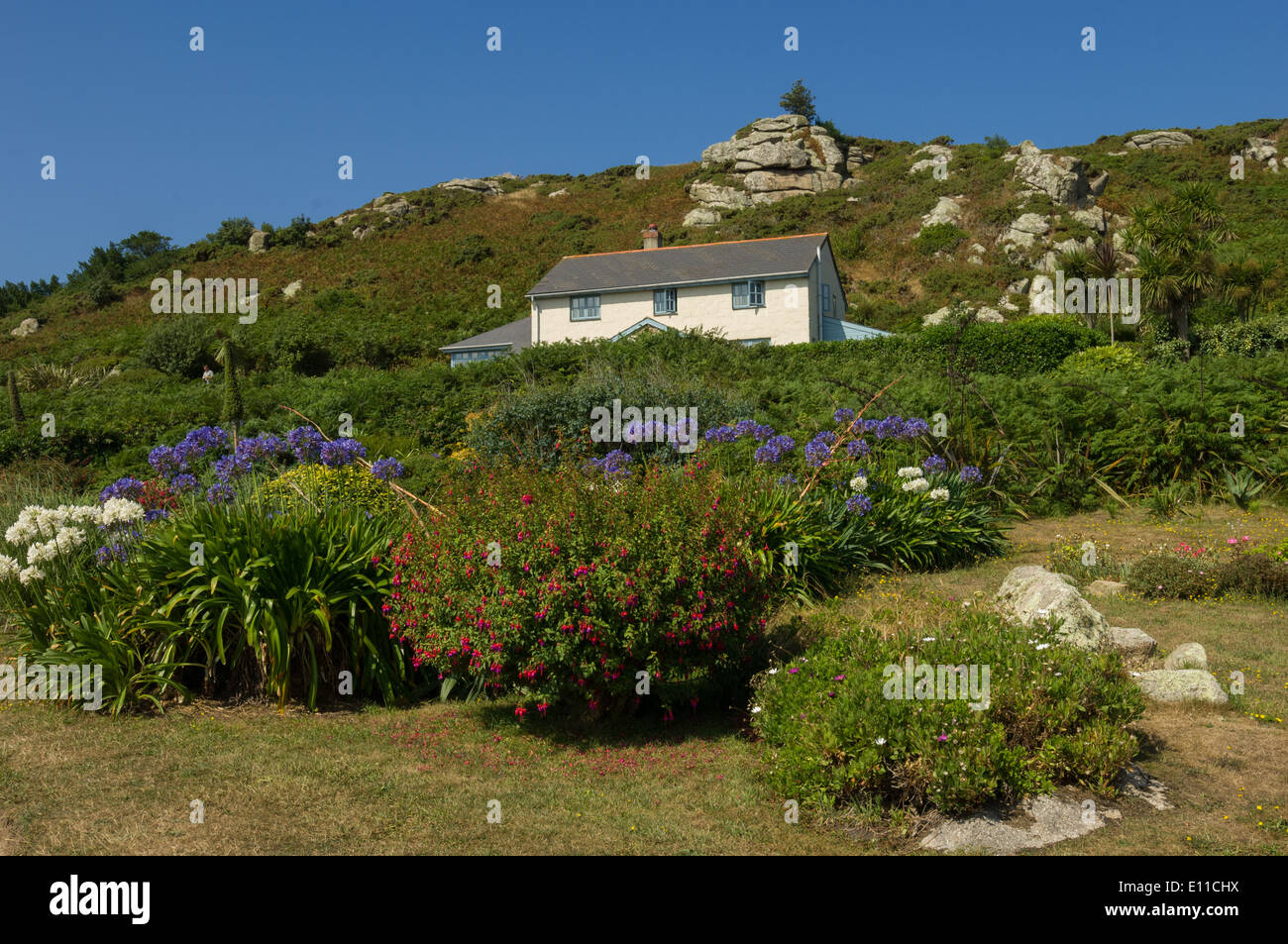 House on Bryher, Isles of Scilly, Cornwall, England Stock Photo Alamy