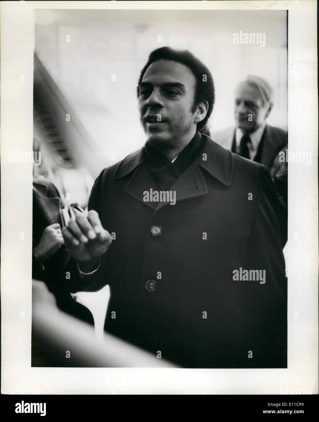 Feb. 02, 1977 - Ambassador Andrew young after press court at UN. Stock Photo
