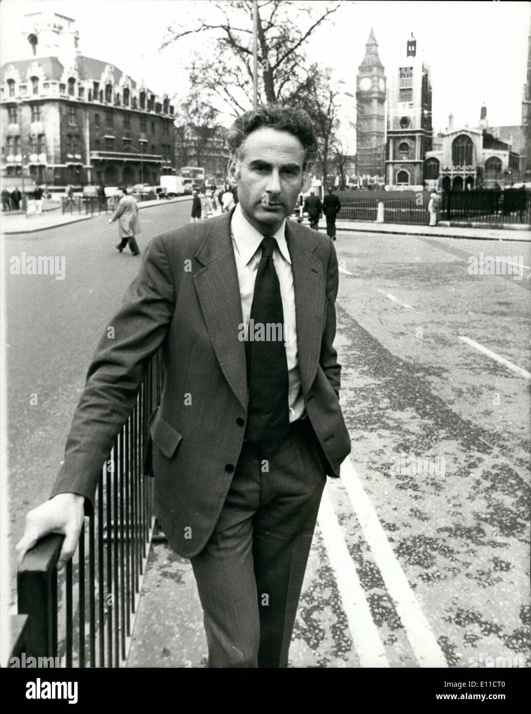 Mar. 03, 1977 - THE TORY WHO MISSED THE VOTE. Mr. Anthony Steen, Conservative Mp From Wavertree, who missed Wednesday night's No Confidence vote because he did not wake up in time, in Westminster yesterday after receiving an apology from the Post Office for ringing a wrong number when trying to give him his alarm call. Mr. Steen had made an 18-hour journey from Bangladesh for the vote. Stock Photo