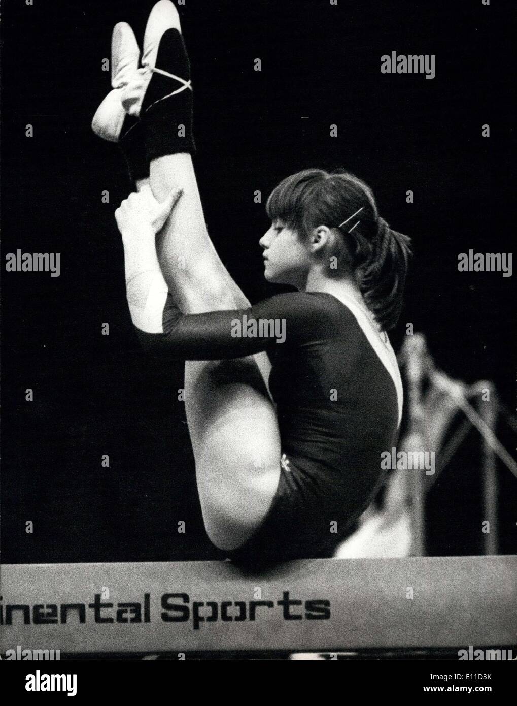 Apr. 15, 1977 - ''Champions All' International Gymnastics Tournament At Empire Pool Wembley: The line up for the British Amateur Gymnastics Association Daily Mirror Champions All' International Gymanstics Tournament which takes place tomorrow at the Empire Pool Wembley. For the first time in the history of the event the two current champions will be defending their titles. Teodora Ungureanu from Rumania, rated as number 3 in the world, and Peter Korman of America. who was an Olympic bronze medalist in Montreal Stock Photo
