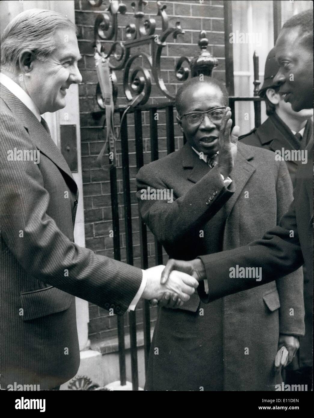 Mar. 03, 1977 - President Senghor of Senegal has Lunch with the Prime Minister: The President of Senegal who is in London for a Stock Photo