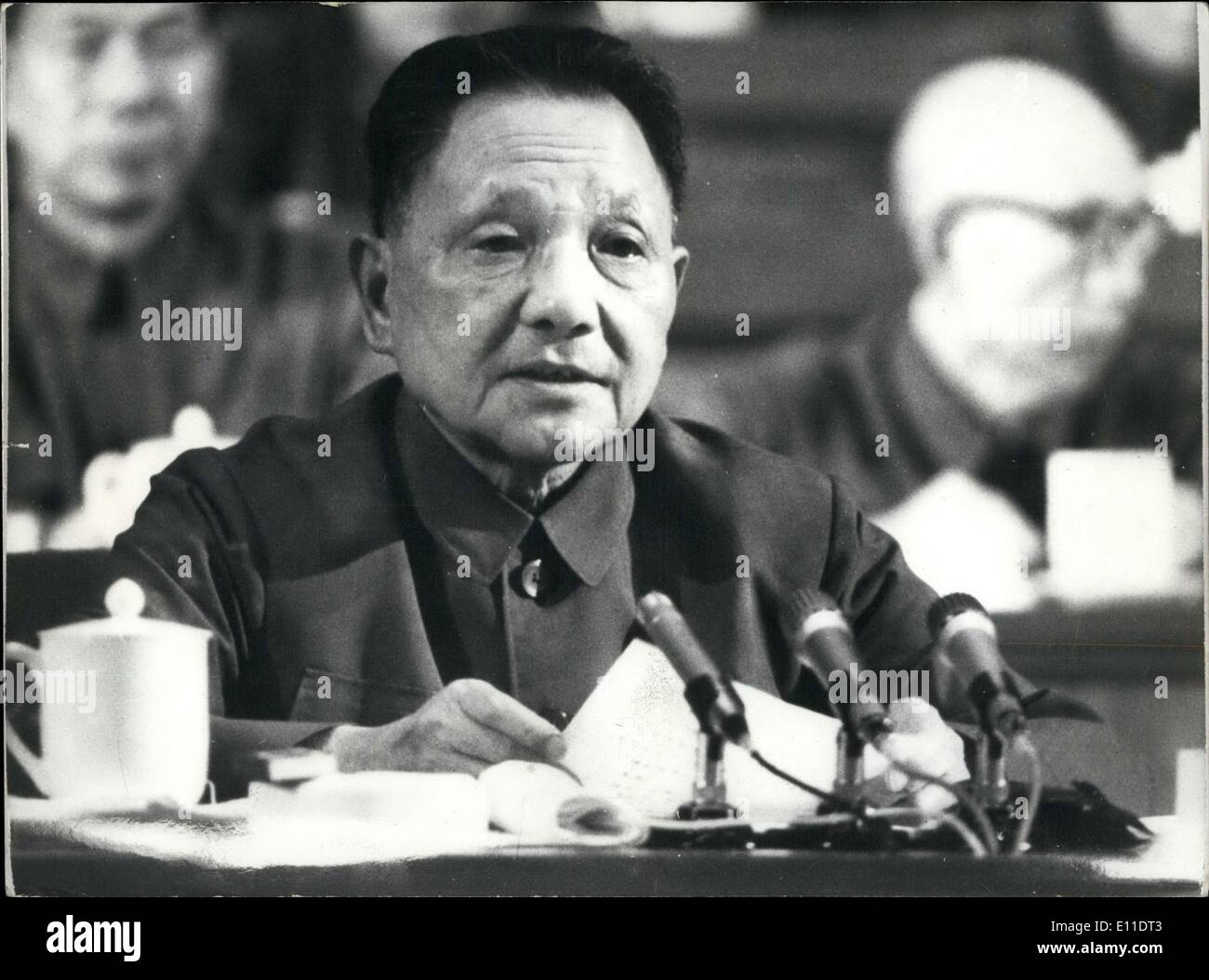 Aug. 29, 1977 - Deng Xiaoping Speaks at Communist Party Congress in Peking Stock Photo