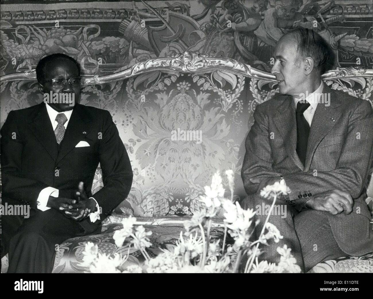 Sep. 01, 1977 - Leopold Senghor with President Giscard d'Estaing Stock Photo
