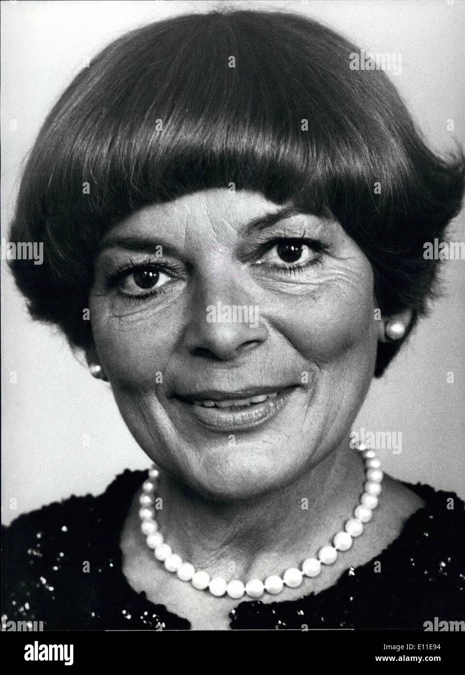 Sep. 09, 1977 - Lys Assia - for your archieves: Famous singer Lys Assia (''Oh my Daddy'') came back to Switzerland Thursday for Stock Photo
