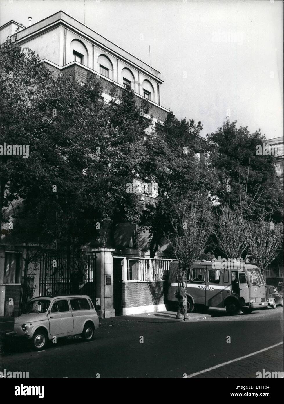 Oct. 10, 1977 - Police Guard German Embassy In Rome. Following attacks ...