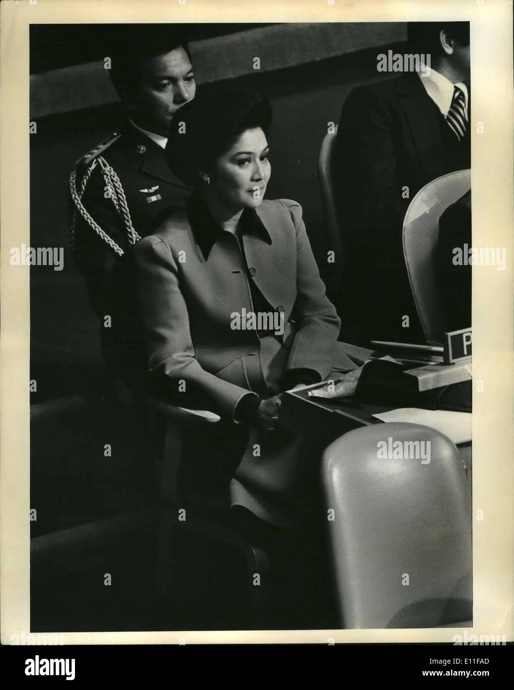Oct. 10, 1977 - Imelda Marcos at the UN. Stock Photo