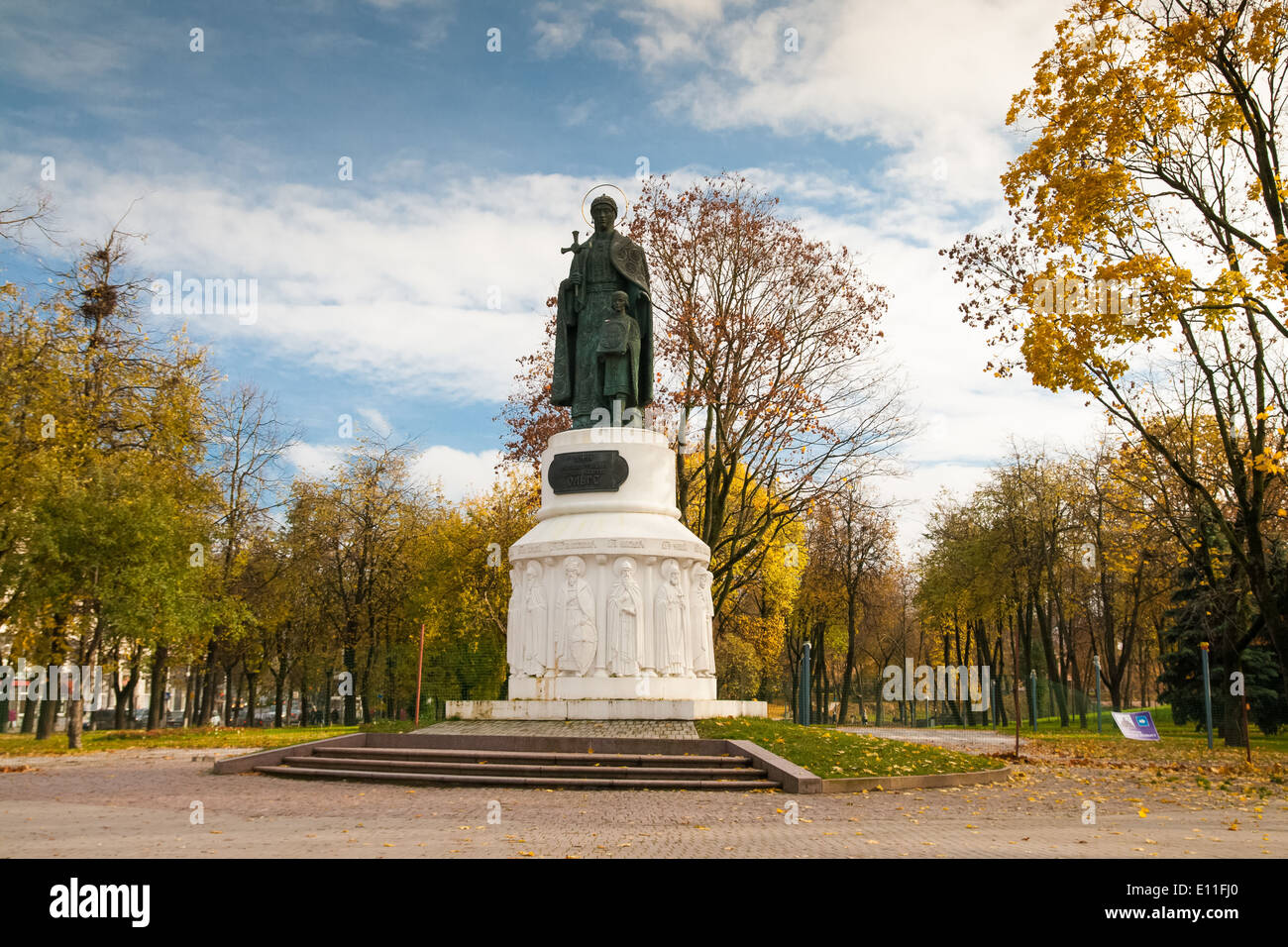 Monument to Saint Princess Olga. Pskov. Russia Stock Photo