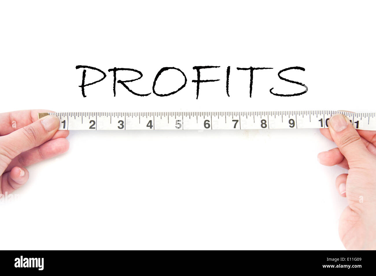 Measuring profits Stock Photo