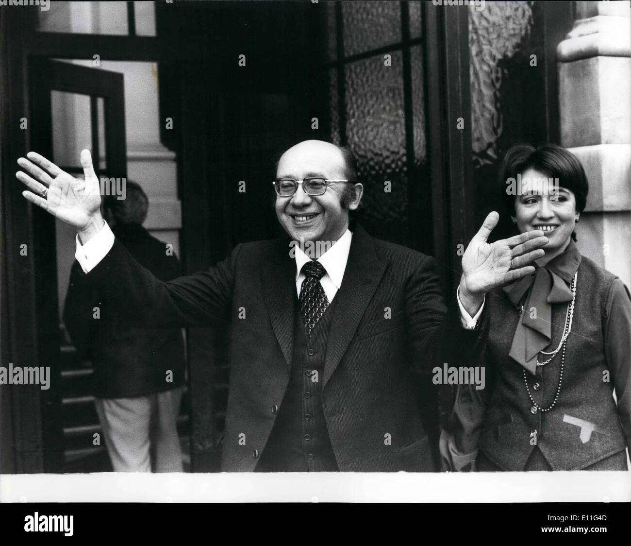 Nov. 11, 1977 - Russian Gennadi Rozhdestvensky The New BBC Symphony Orchestra's Chief Conductor: At a press conference held at Langham Gallery, the BBC announced the appointment to the BBC Symphony Orchestra of Gennadi Rozhdestvensky as Chief Conductor. The Orchestra has been without a Chief conductor since the death of Rudolf Kempe in May last year. Gennadi was born in Moscow in 1931, he has been chief conductor of the Bolshei Theatre and USSR radio and television Symphony Orchestra. He made his debut with the BBC Symphony Orchestra in 1969 with has wife, pianist Viktoria Postnikova Stock Photo