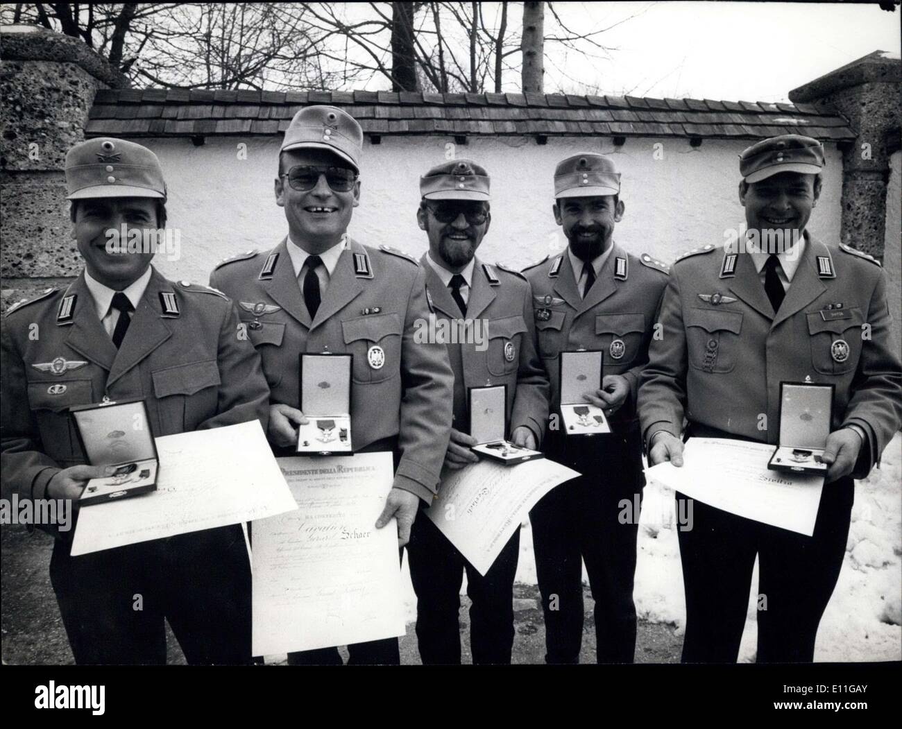 Jan. 17, 1978 - Distinguished service medals for Bavarian soldiers . On January 17th, 1978 the Mountain Engineer Battalion 8 in Stock Photo