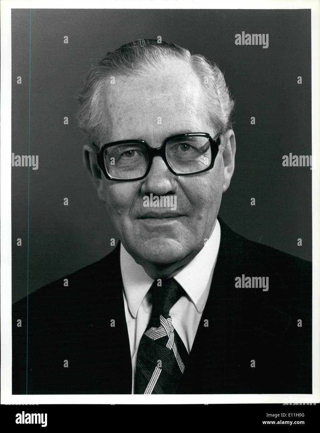 Dec. 12, 1977 - On high Commissioner for refugees: Paul Hartling, upon the nomination by the Setary-General , was elected on Stock Photo