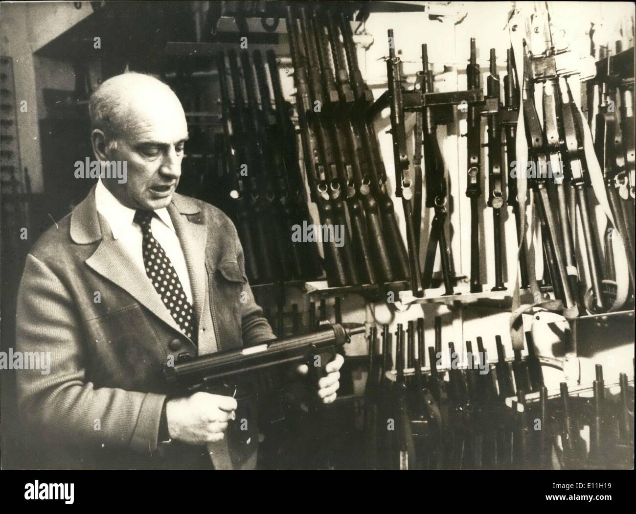 Dec. 22, 1977 - Stacchini, who has a museum-worthy collection of guns, rents his arms out to movie producers to be used in war movies, Westerns, and other police-related movies. Stock Photo