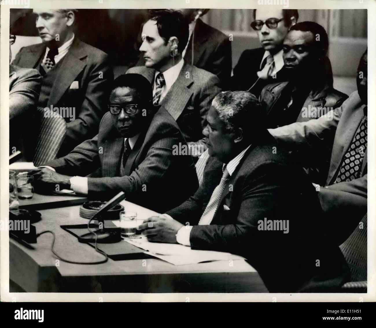 Mar. 03, 1978 - Robert Mugabe and Joshua Nkomo, UN Security Council. 3/9/78 Stock Photo