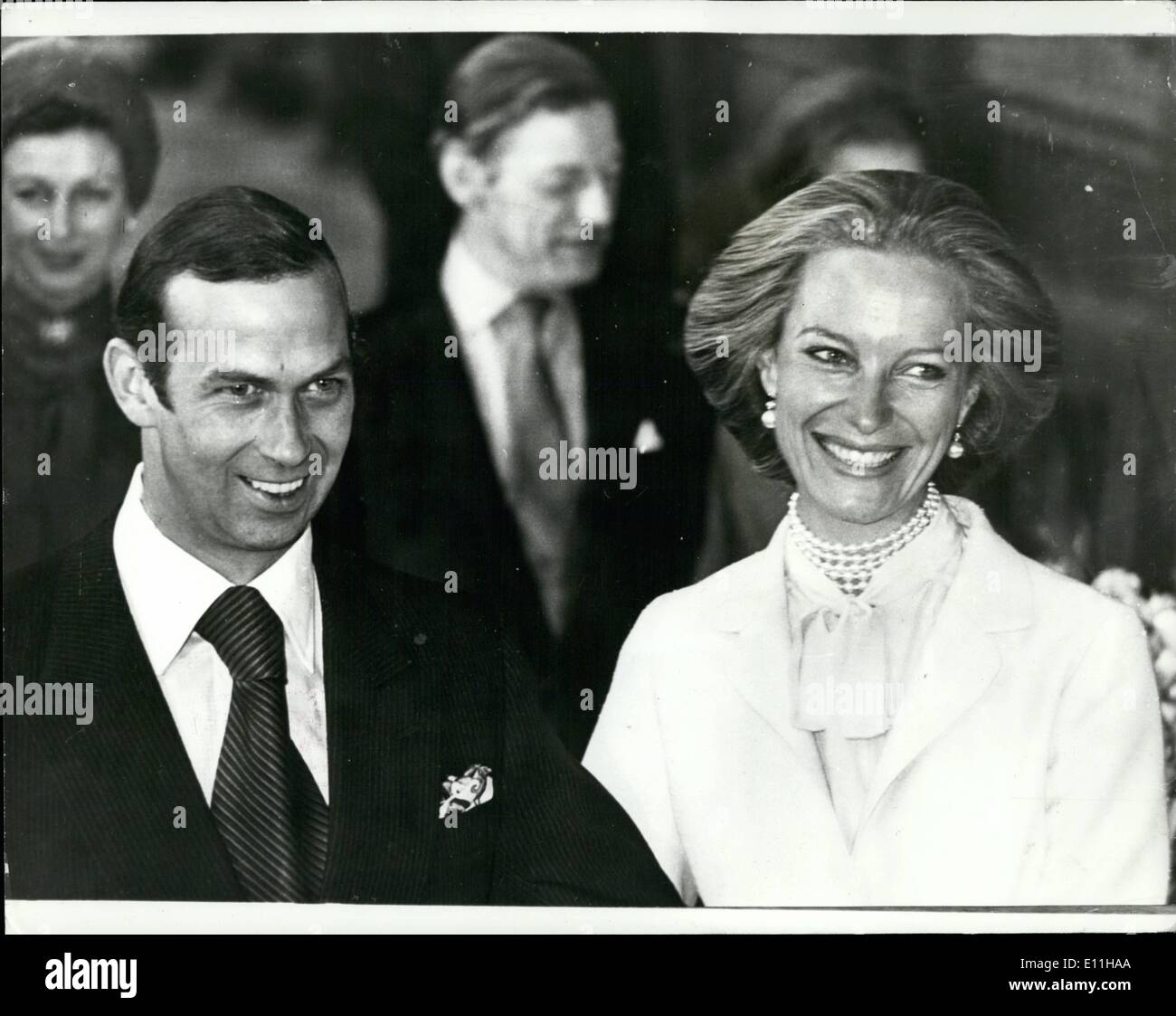 Jun. 06, 1978 - Prince Michael Of Kent And Baroness Marie Christine Von Reibnitz after their in Vienna: The marriage of Prince Michael and Baroness Marie - Christine von Reibnitz took palce in a civil service in Vienna on Friday. Guests at the wedding were, His brother the Duke of Kent, Mr Angus Ogilvy. Princess Alexandra, Princess Anne, Lord Mountbatten, Lady Helen Windsor. Photo Shows: Prince Michael and Baroness Maria Christine von Reibnitz after their civil ceremony in Vienna's Town Hall. Stock Photo