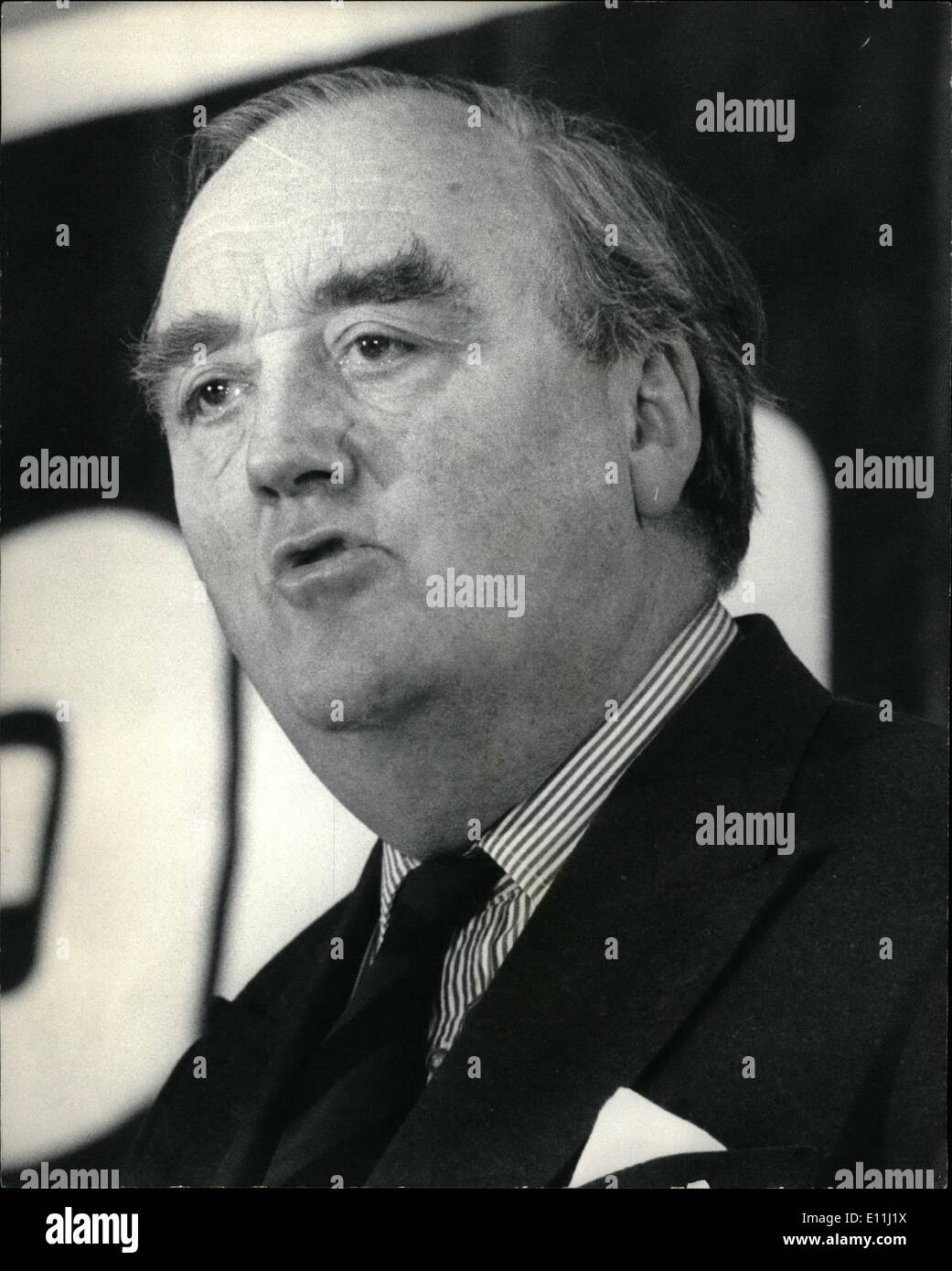 Apr. 04, 1978 - Mr. Whitelaw Outlines Conservative immigration policy: Photo Shows Mr.Whitelaw, the Shadow Home Secretary, speaking at the Conservative Central Council conference in Leicester yesterday, when he announced the Conservative immigration policy. Stock Photo