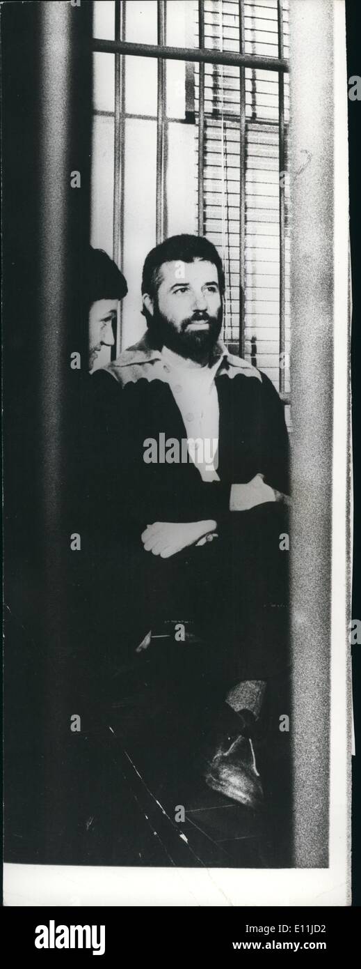 May 05, 1978 - Italy's Most Evil Man: Red Brigades Leader Renato Curcio Caged Like an animal that he is during the Turin trial. Stock Photo