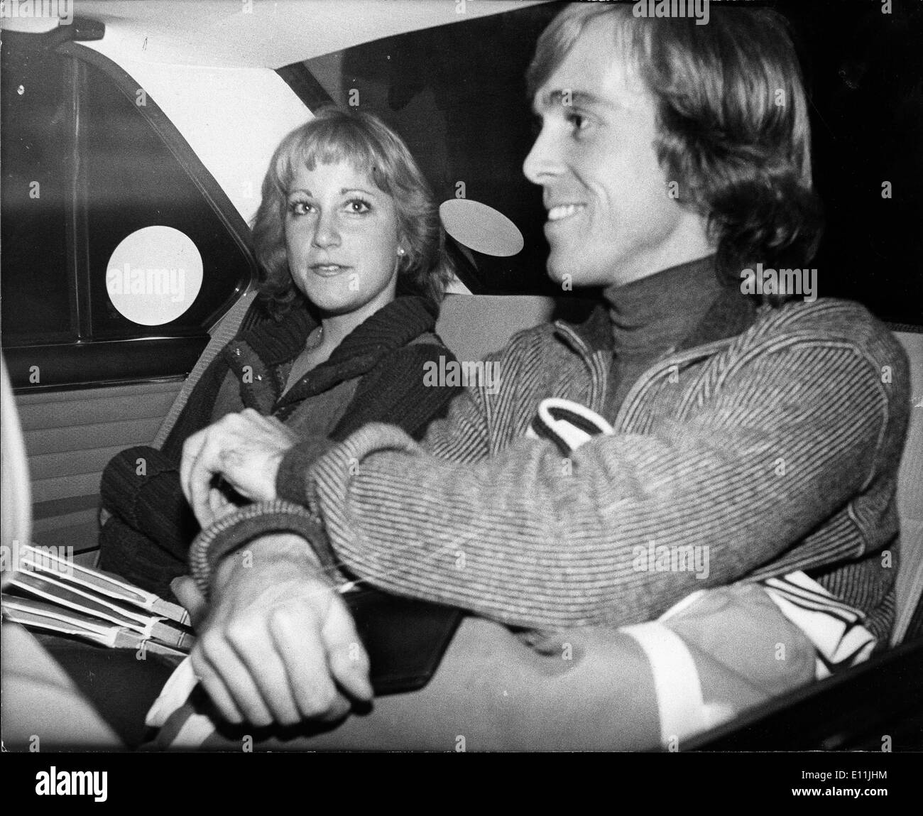 Aug 05, 1978 - London, England, United Kingdom - British tennis player JOHN LLOYD in a car with American Tennis legend CHRIS EVERT.  (Credit Image: © Keystone USA via ZUMAPRESS.com) Stock Photo