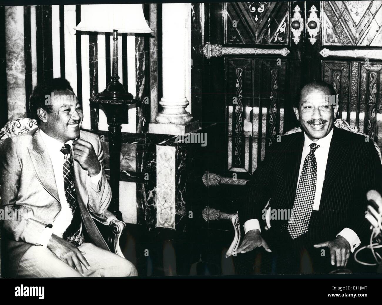 May 05, 1978 - Pursuing the mission assigned to him by the Arab League council, Sudanese president Gaafar Numeiry returned from Stock Photo