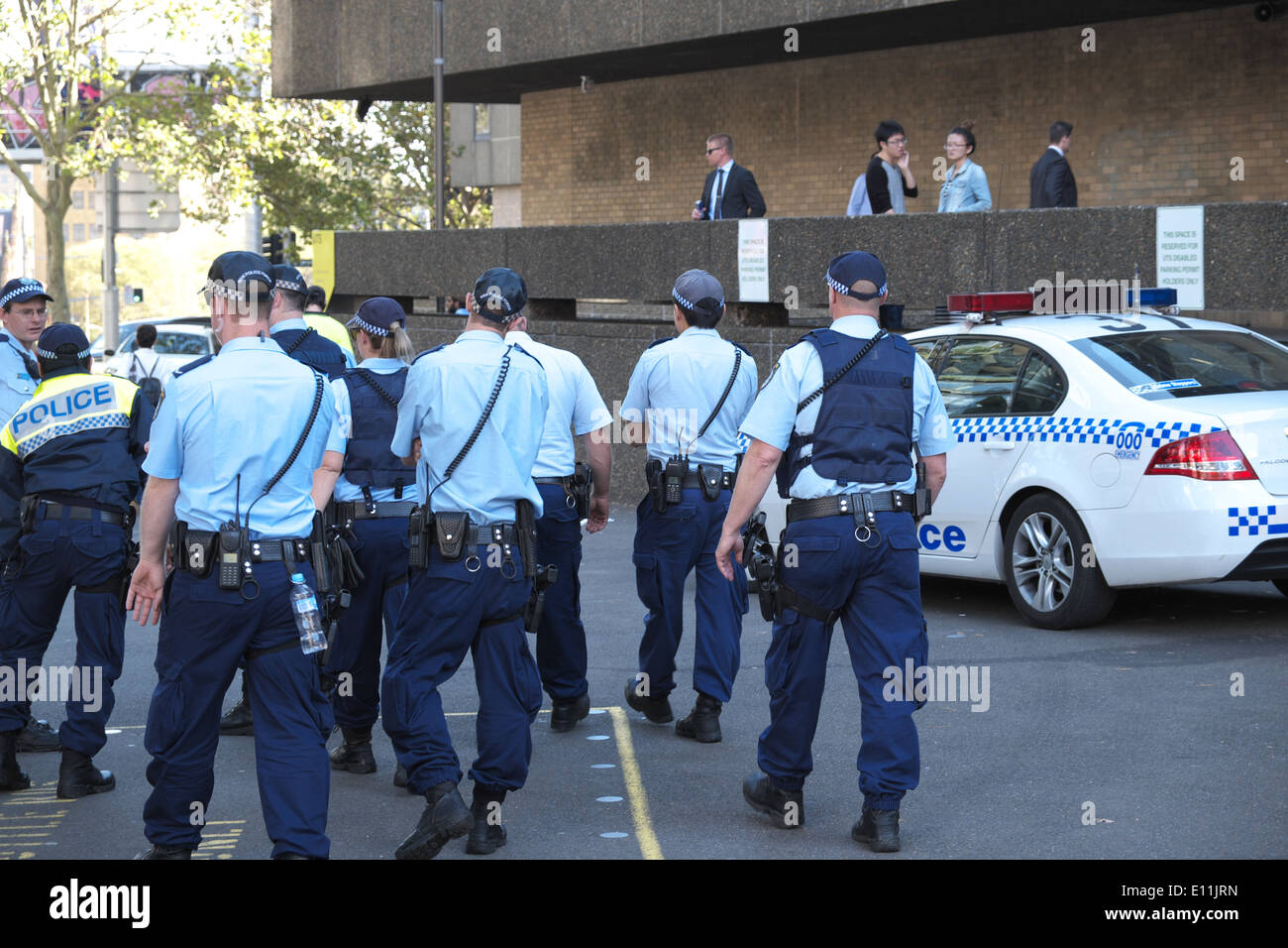 Sydney and NSW police force officers in Sydney city centre,Australia Stock Photo