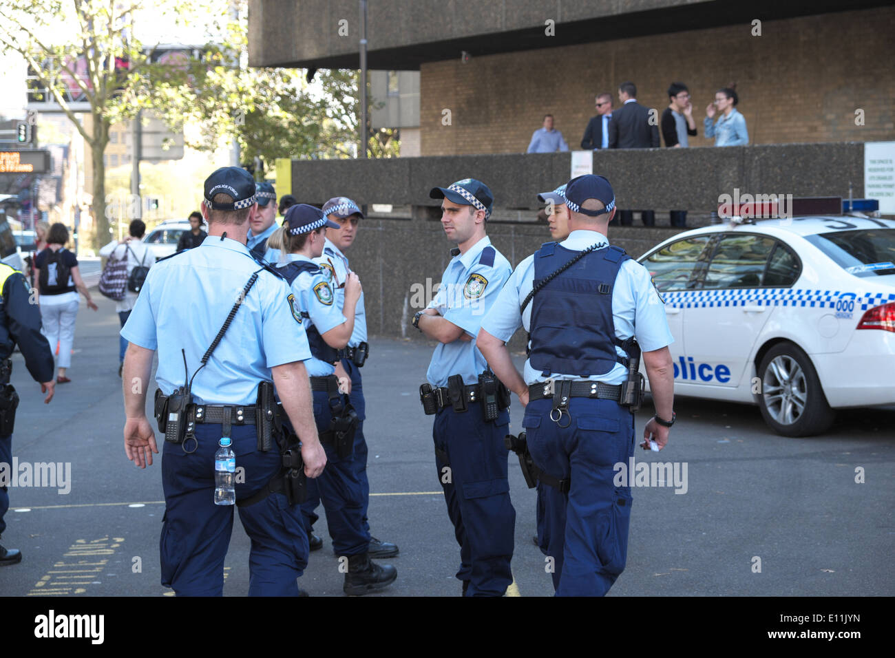 Sydney and New South Wales  police force male and female police officers in Sydney city centre,NSW, Australia Stock Photo