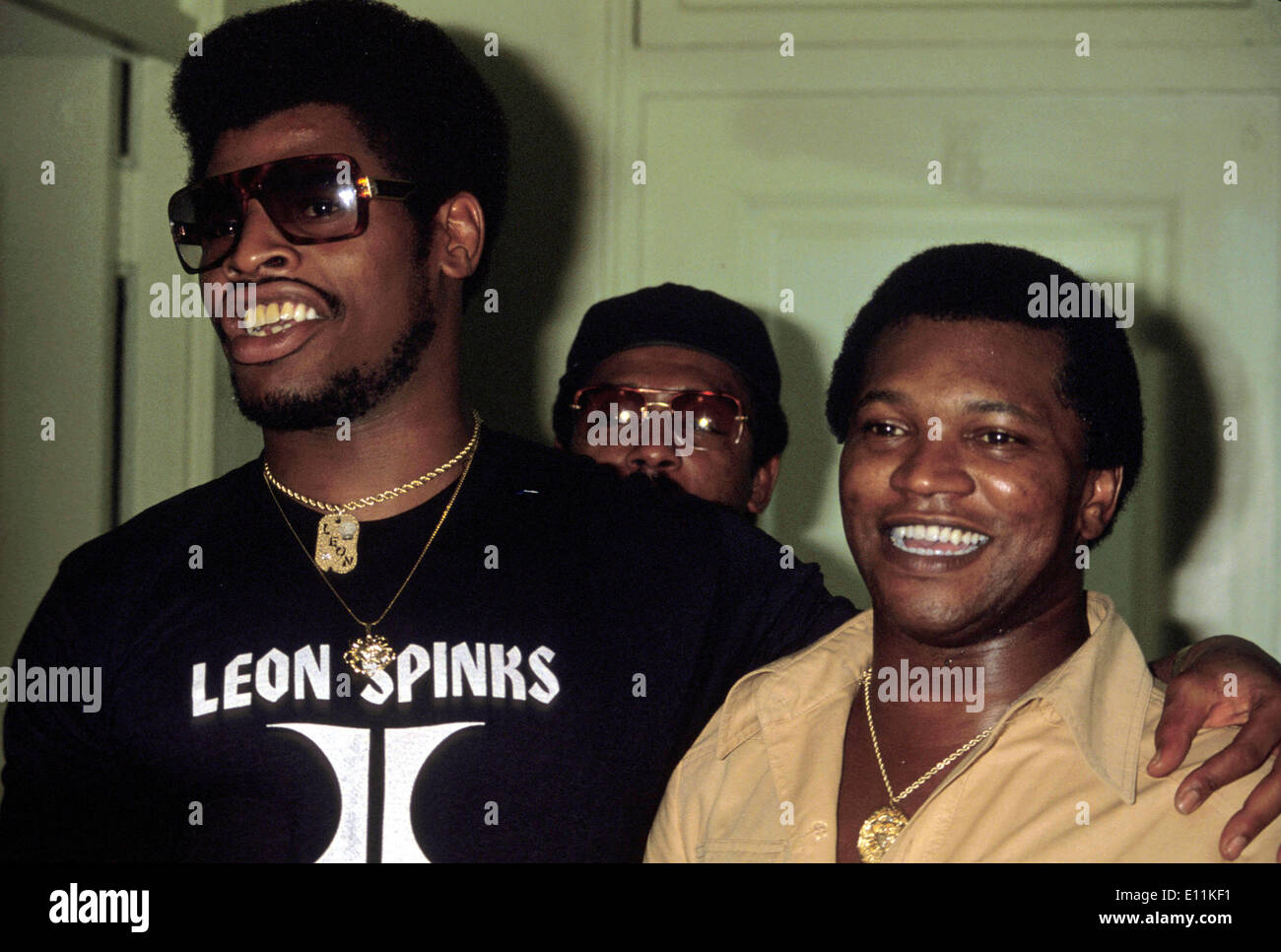 Sep 15, 1978; New Orleans, LA, USA; Heavyweight boxer LEON SPINKS warms up before the fight to defend his world champion title that he won in split decision over MUHAMMAD ALI seven months ago in February 1978. During this fight ALI wins the title for a record third time.. (Credit Image: KEYSTONE Pictures USA/ZUMAPRESS.com) Stock Photo