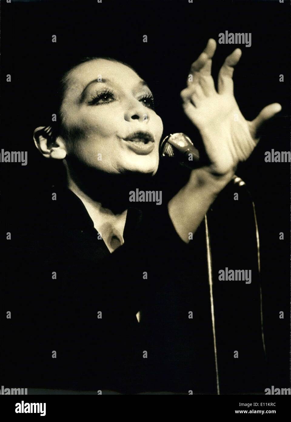 Dec. 22, 1978 - Newly Coiffured Juliette Greco Performing Stock Photo