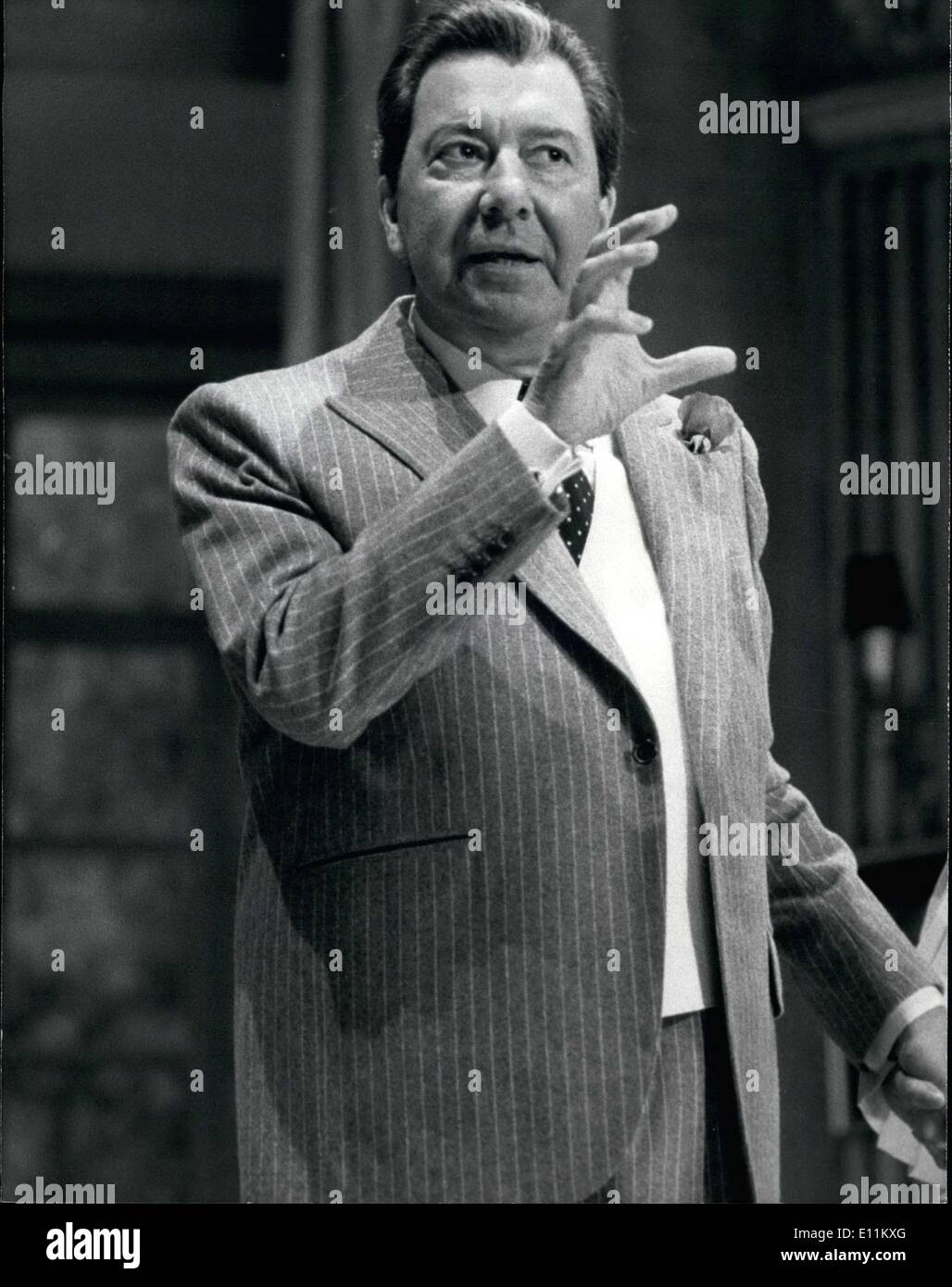 Jan. 10, 1979 - Paul Meurisse died last night in Paris from a heart attack at age 66. The famous actor who had been in around eighty movies, recently played in Sacha Guitry's ''My Father Was Right,'' in Paris. Here he is in the play. Stock Photo