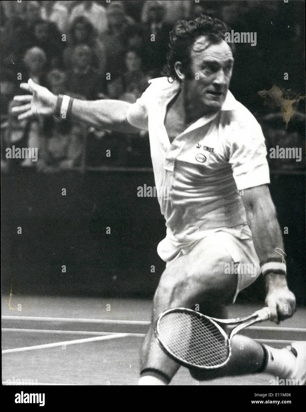 Oct. 10, 1978 - Davis cup round at Crystal Palace: For the first time since 1936 Britain today met Australia in the semi-final of the Davis Cup. This is the first indoor match Britain has played. Australia team player Tony Roche in action today at crystal Palace. Stock Photo