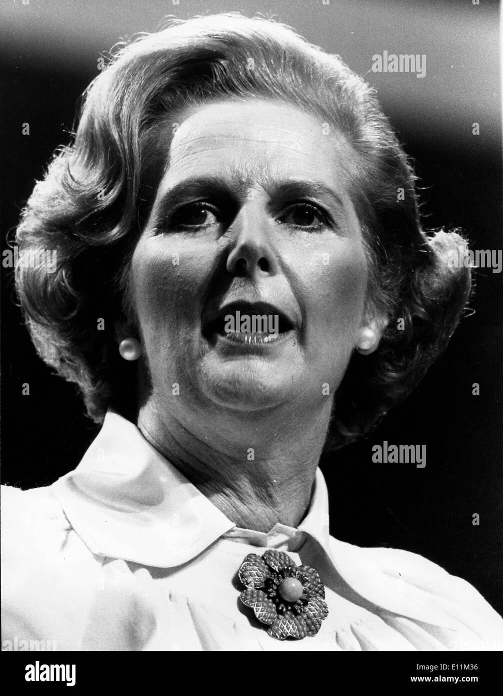 Margaret Thatcher Prime Minister Speech Black And White Stock Photos 