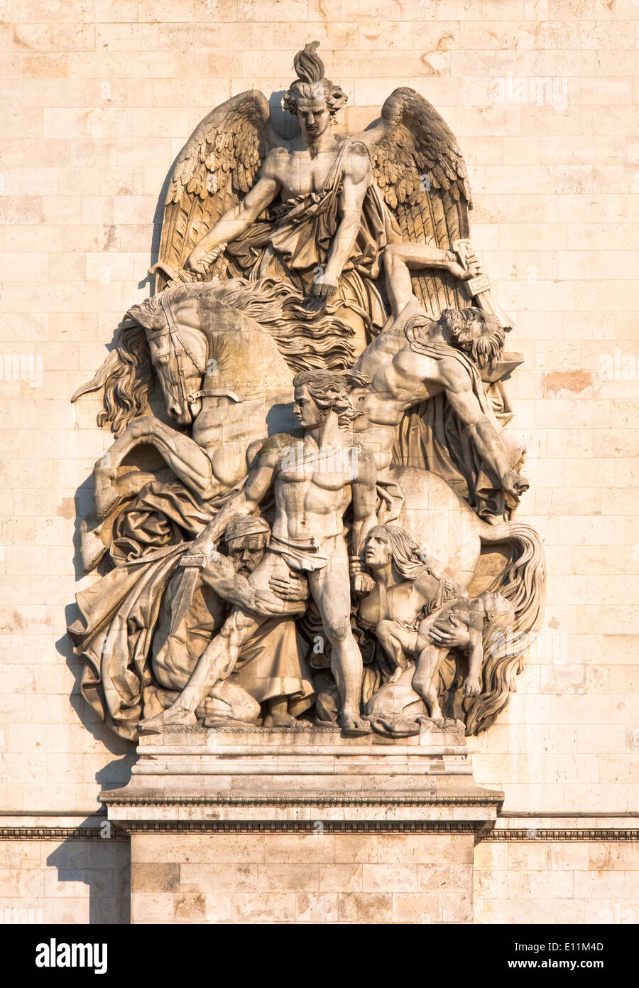 Statue am Arc de Triomphe, Paris, Frankreich - Arc de Triomphe at Champs-Elysees, France, Paris Stock Photo