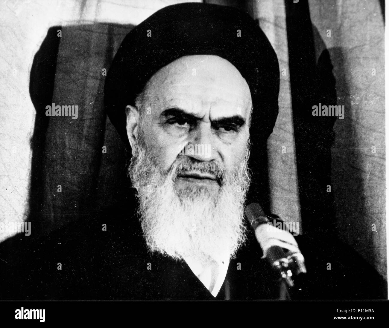 Jan 13, 1979; Tehran, Iran; AYATOLLAH KHOMEINI (1900-1989), founded the first modern Islamic republic, became a Shi'a Muslim Stock Photo