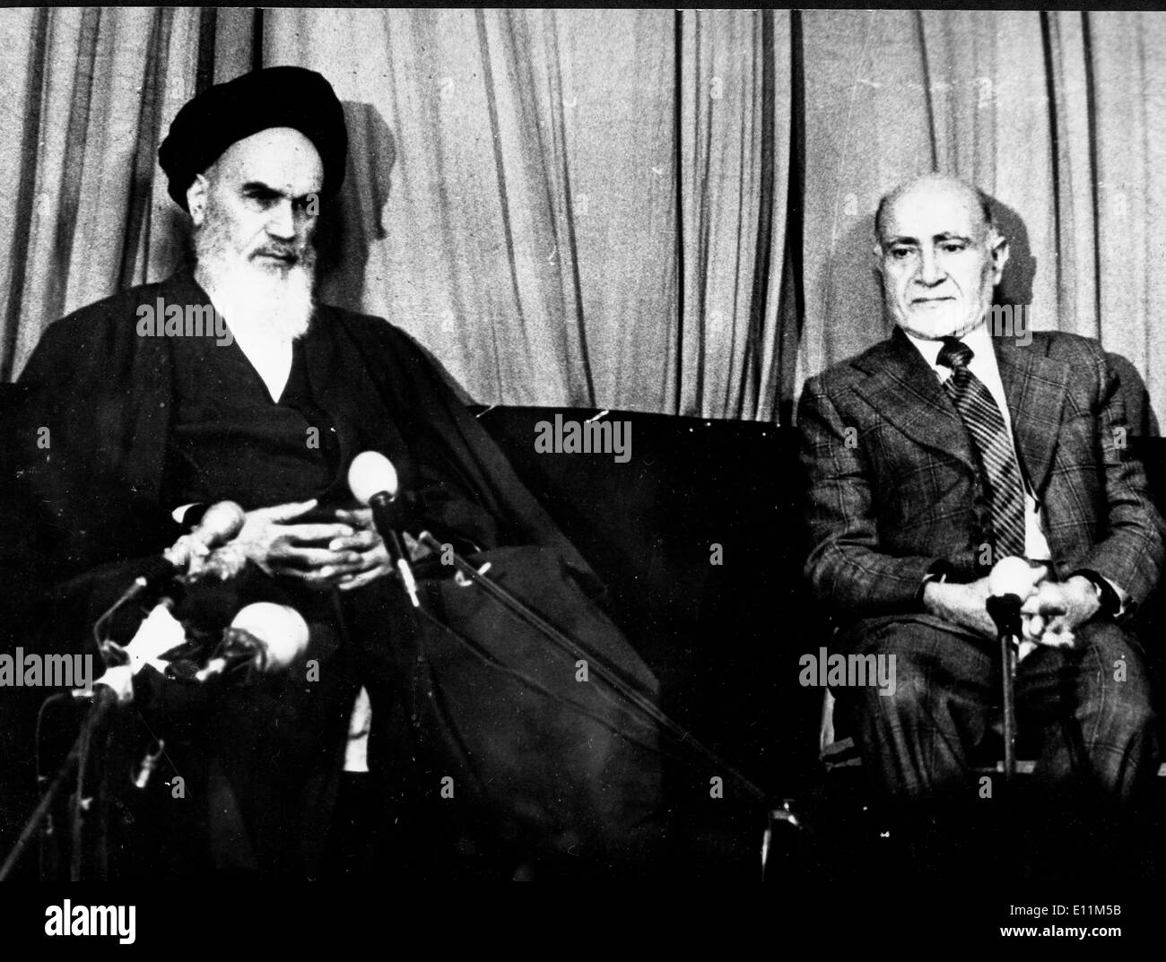 Jan 13, 1979; Tehran, Iran; AYATOLLAH KHOMEINI (1900-1989), founded the first modern Islamic republic, became a Shi'a Muslim Stock Photo